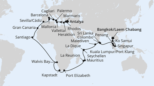 Weltenbummler Mittelmeer, Afrika & Indischer Ozean