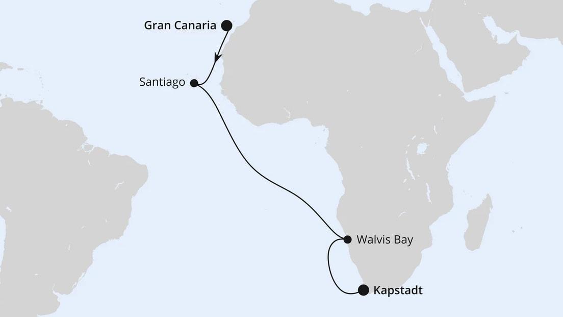 Von Gran Canaria über Namibia nach Kapstadt