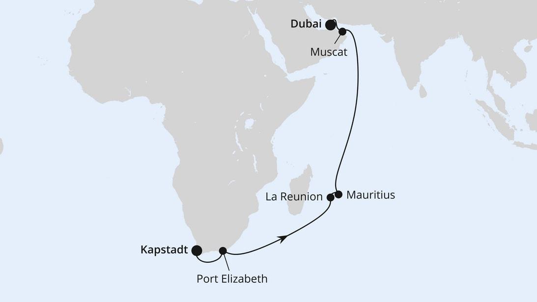Von Kapstadt über Mauritius nach Dubai 2