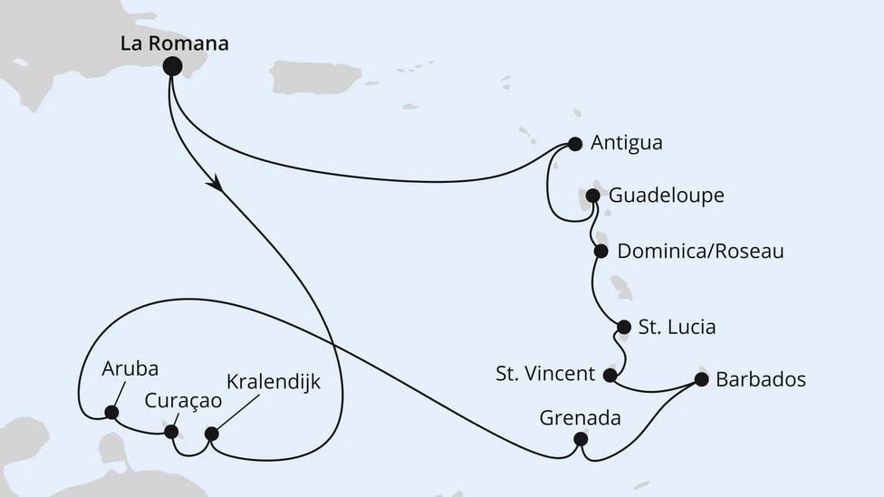 Karibische Inseln ab Dominikanische Republik