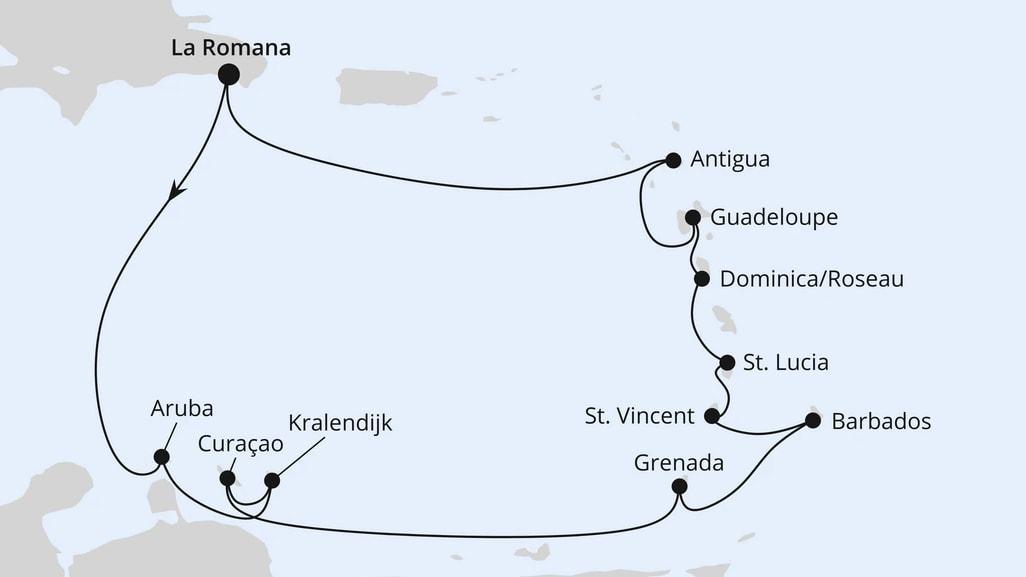 Karibische Inseln ab Dominikanische Republik