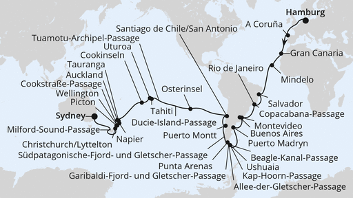 Von Hamburg nach Sydney