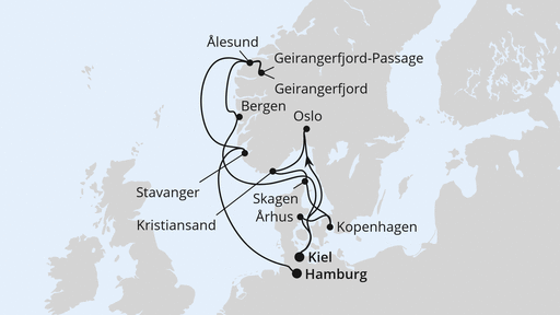 Große Skandinavien-Reise ab Kiel