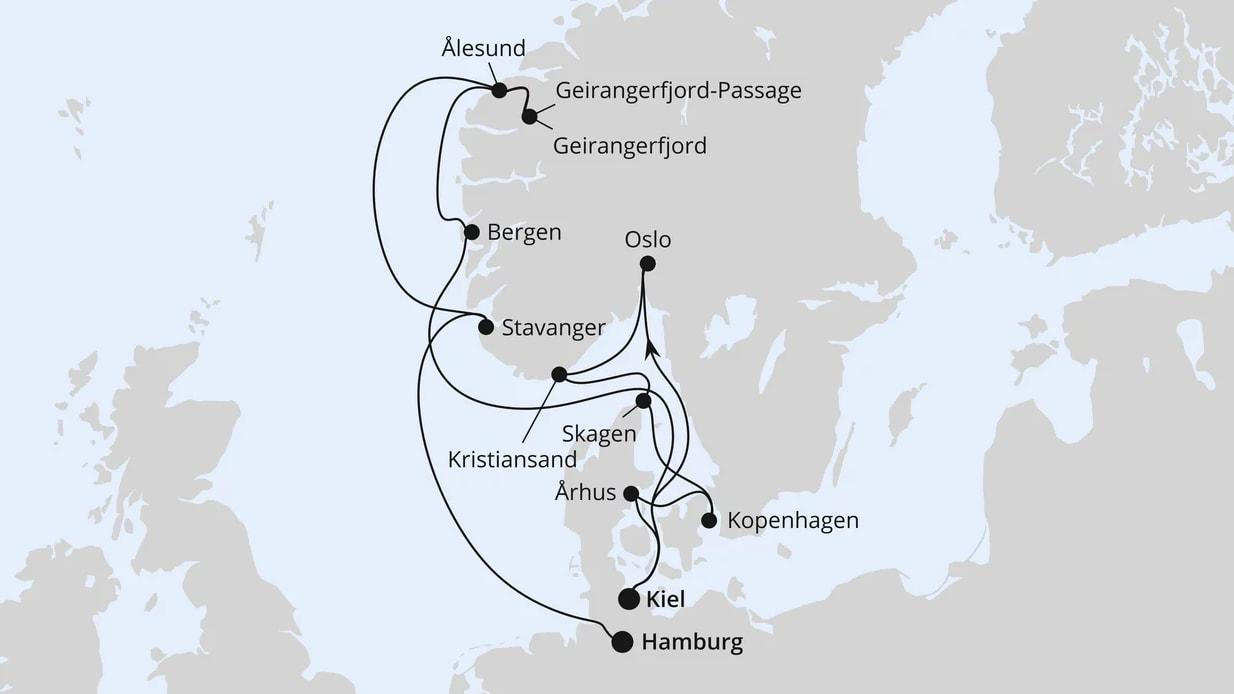 Große Skandinavien-Reise ab Kiel