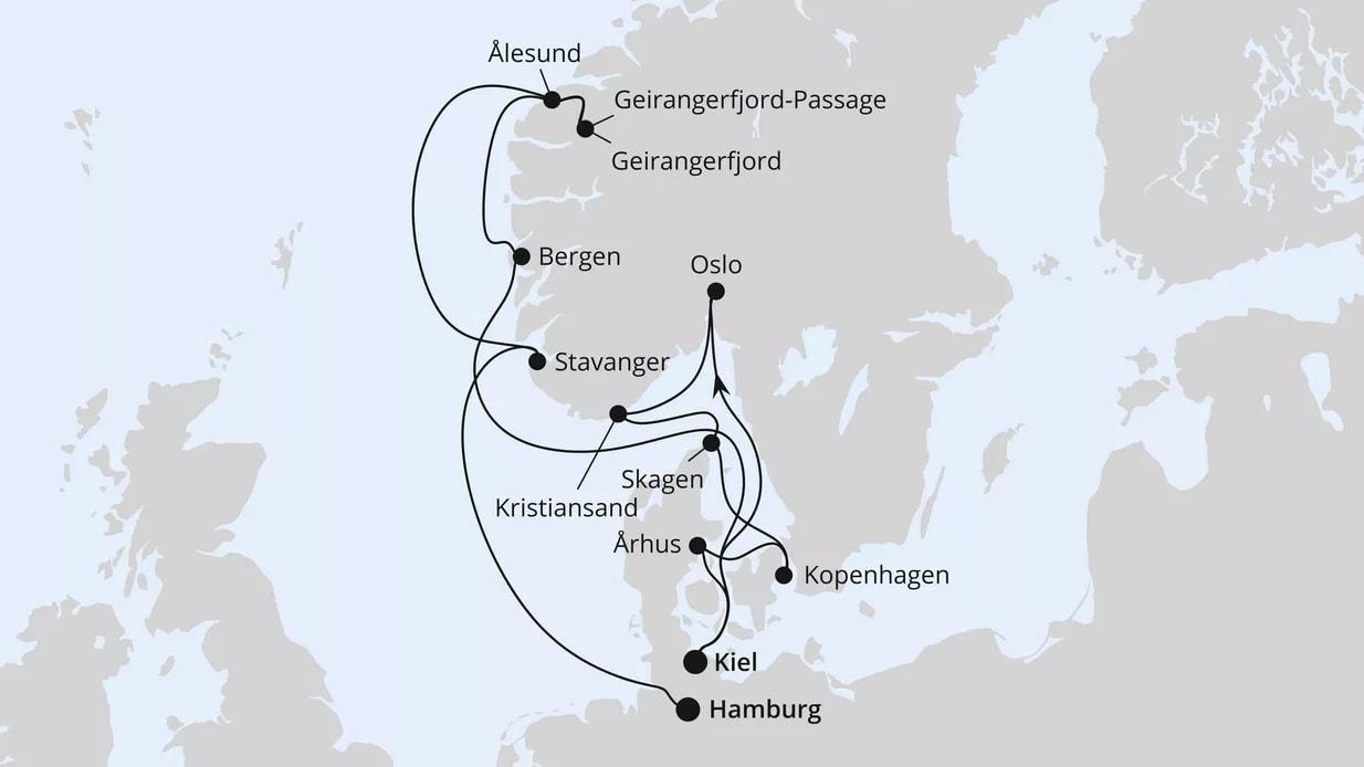 Große Skandinavien-Reise ab Kiel