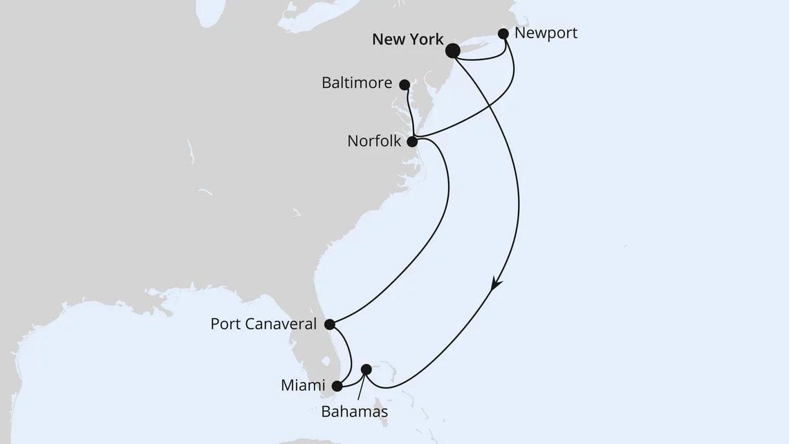 Florida, Maryland & Bahamas ab New York