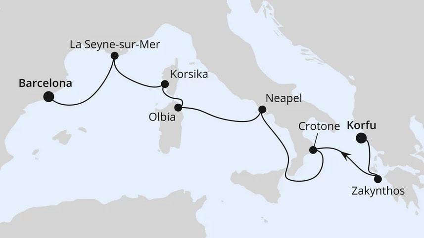 Griechenland, Italien & Spanien ab Korfu 1