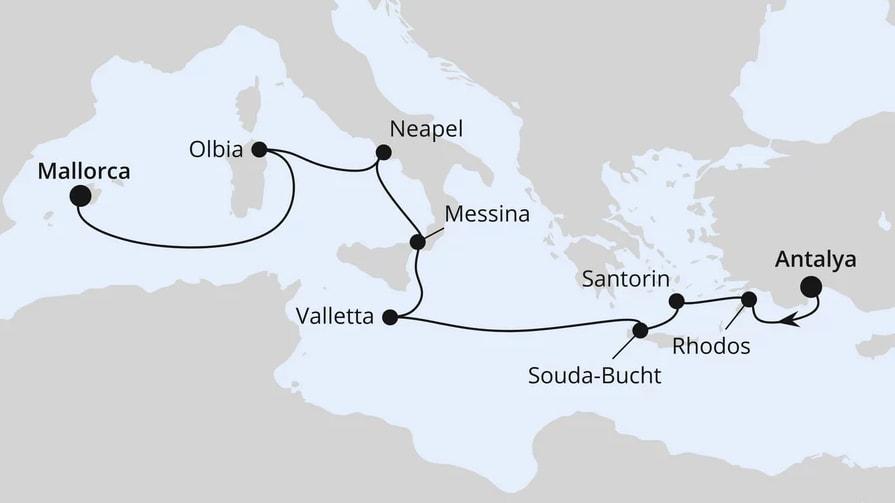 Griechenland, Malta & Italien ab Antalya