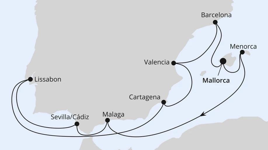 Spanien, Portugal & Balearen ab Mallorca