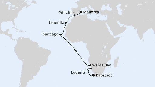 Von Kapstadt über Namibia nach Mallorca