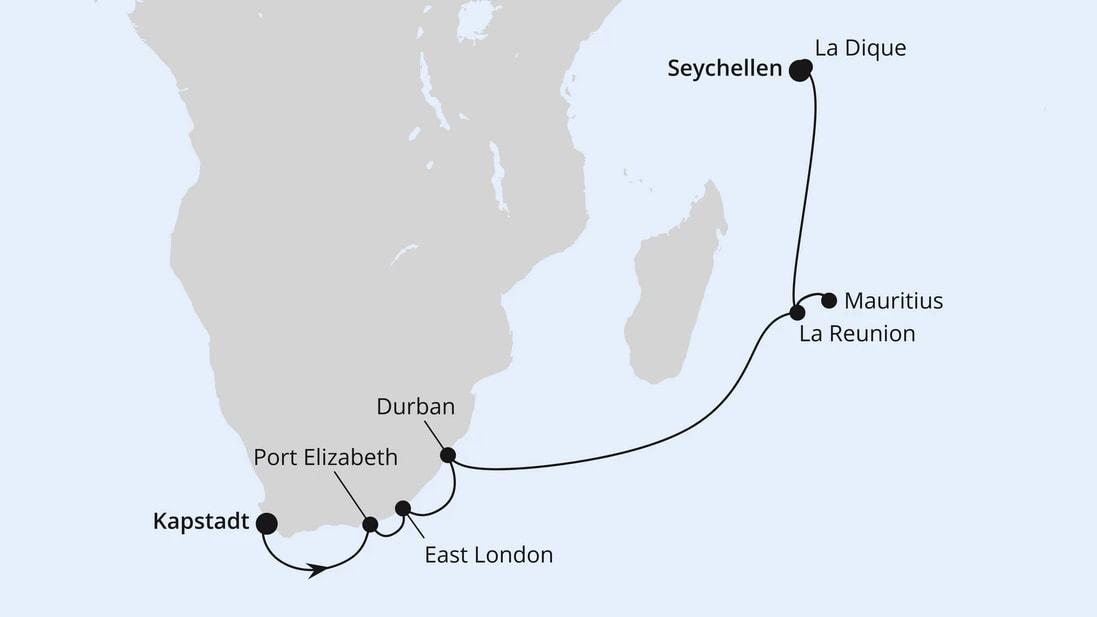 Seychellen, Mauritius & Südafrika