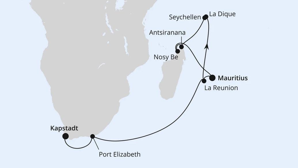 Inseln des Indischen Ozeans mit Südafrika 1