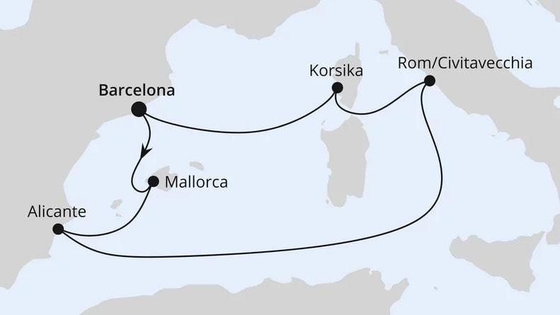 Osterreise durchs Mittelmeer ab Barcelona