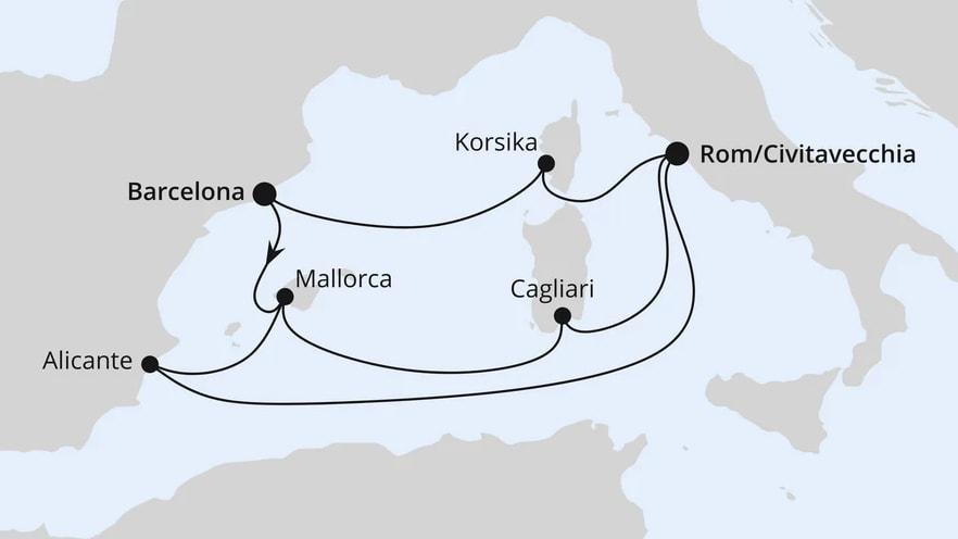 Spanien, Frankreich & Italien ab Barcelona 1