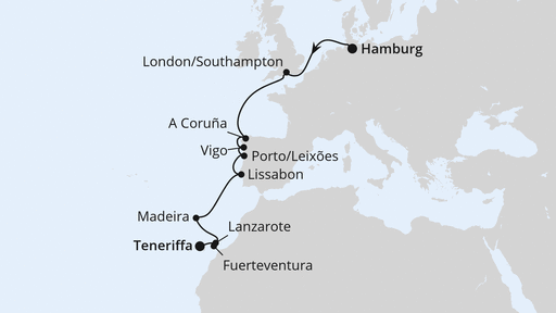 Von Hamburg über Portugal nach Teneriffa