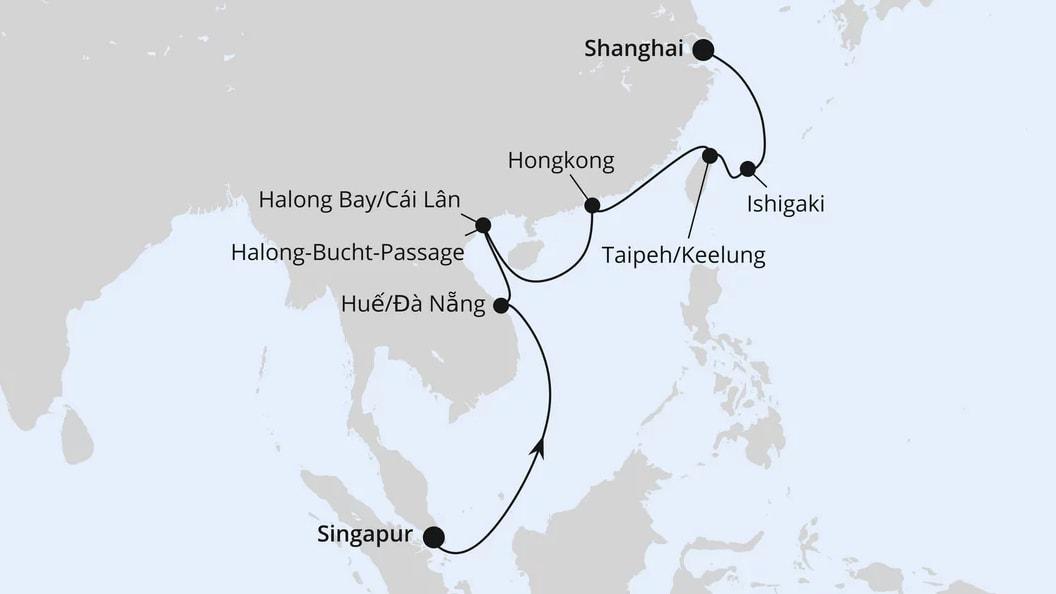 Von Singapur über Vietnam & Hongkong nach Shanghai