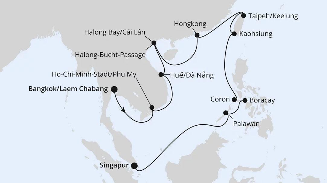 Vietnam, Philippinen, Taiwan & Hongkong