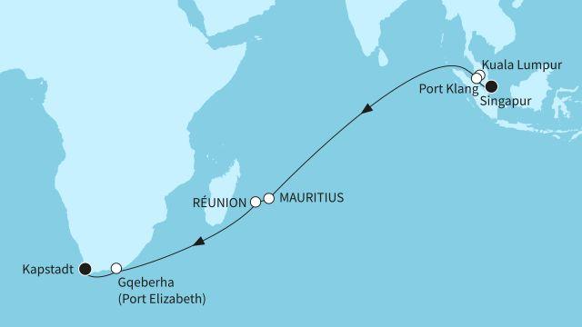 Indischer Ozean mit Mauritius
