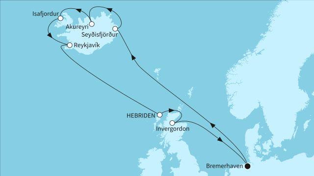 Island unter der Mitternachtssonne