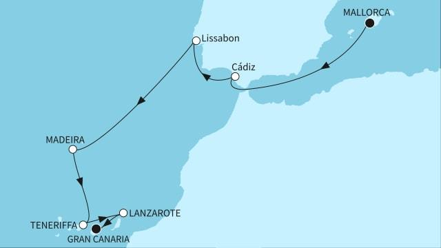 Atlantikinseln und Iberische Schönheiten