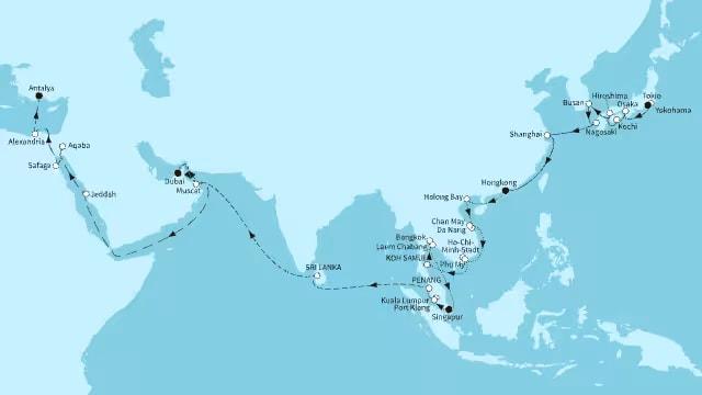 Große Weltentdecker-Route