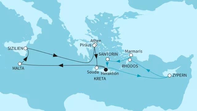 Inselperlen des Mittelmeers mit Athen