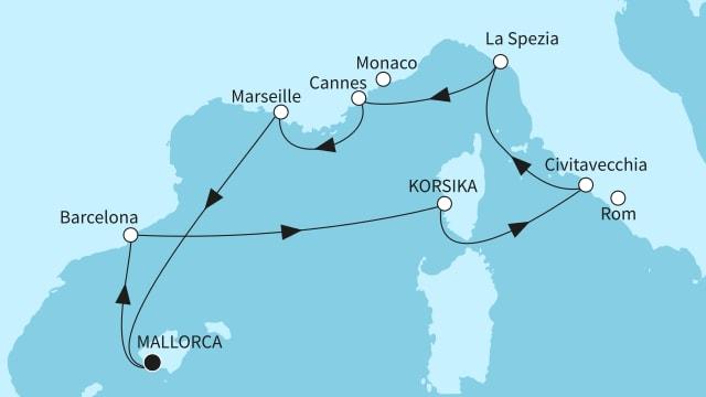 Höhepunkte des westlichen Mittelmeers