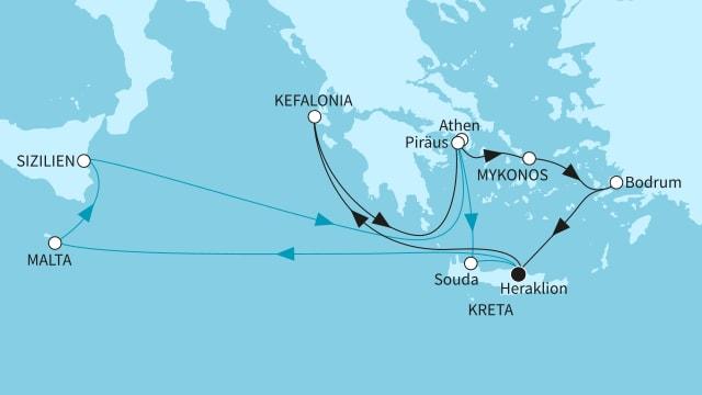 Inselperlen des Mittelmeers mit Athen