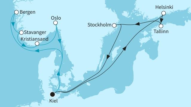 Zauberhaftes Norwegen und Ostseemetropolen
