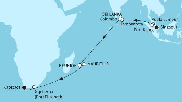 Indischer Ozean mit Mauritius