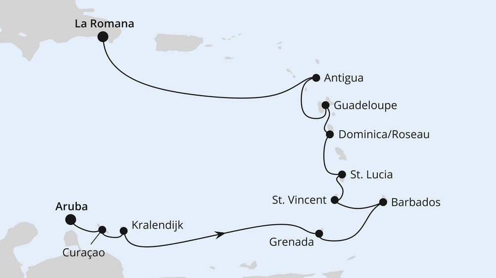 Feiertagsreise Karibische Inseln ab Aruba