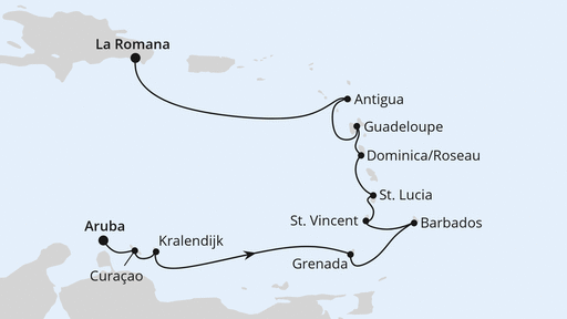 Feiertagsreise Karibische Inseln ab Aruba