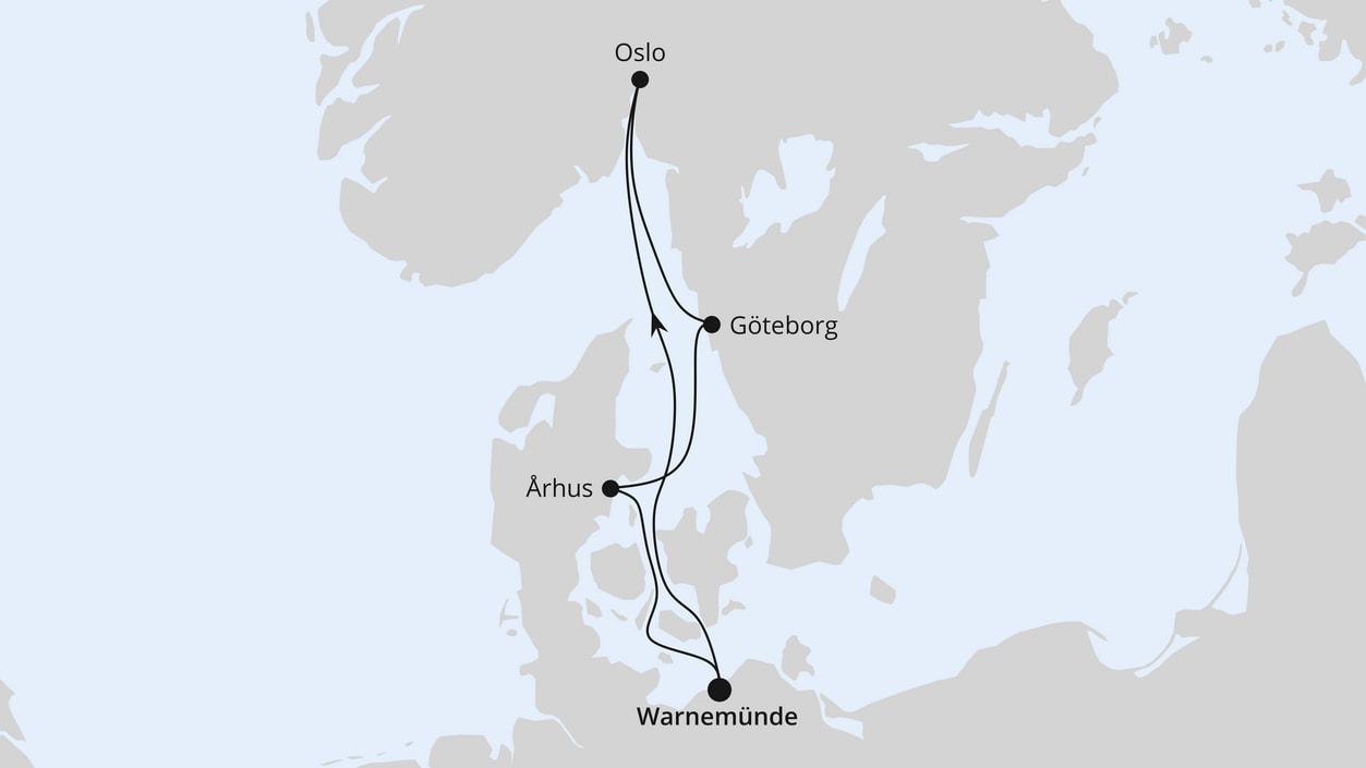 Kurzreise nach Skandinavien ab Warnemünde
