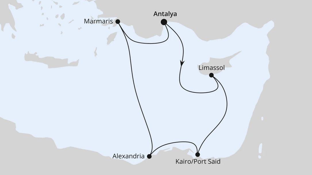 Östliches Mittelmeer mit Ägypten