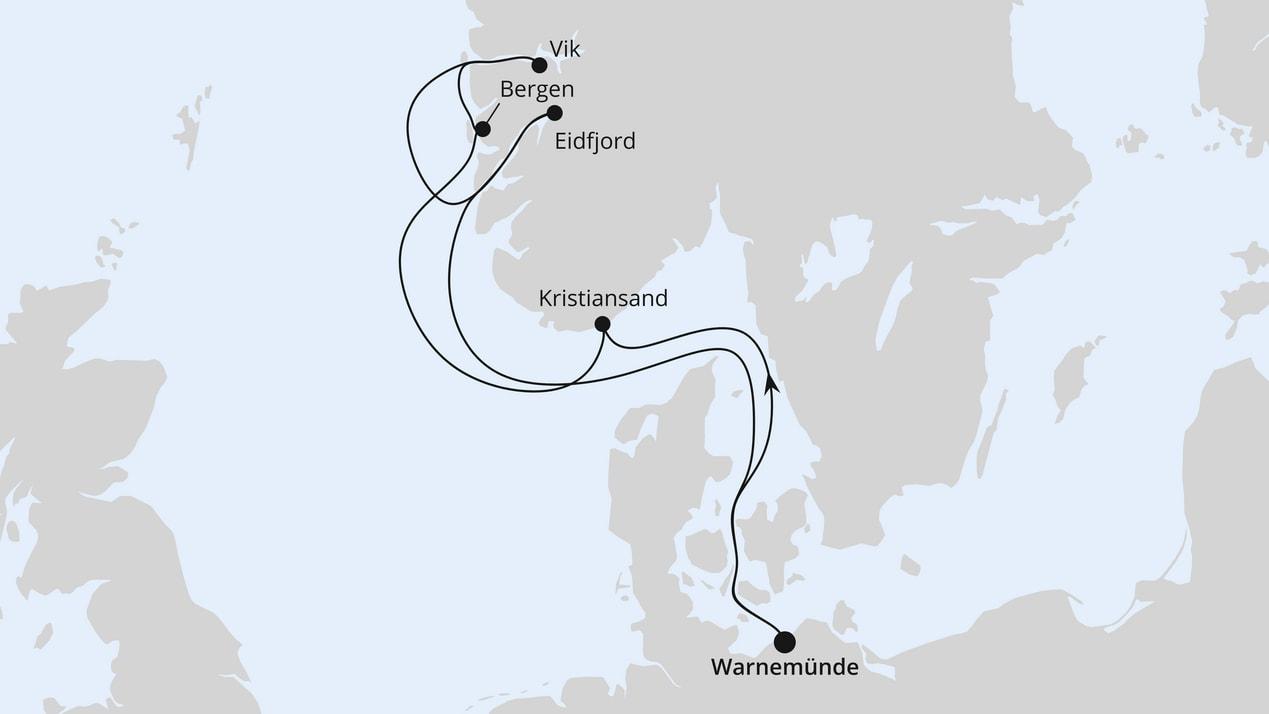 Norwegens Fjorde ab Warnemünde 1
