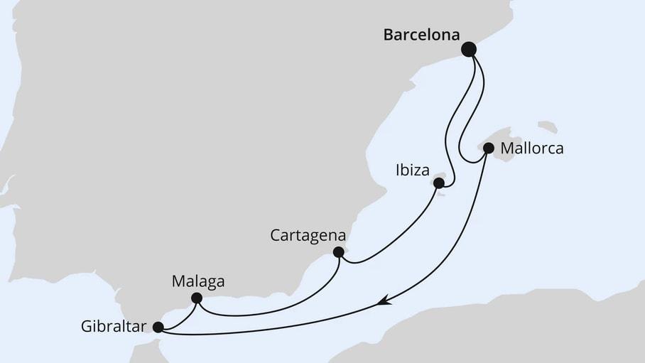 Mediterrane Schätze mit Gibraltar ab Barcelona