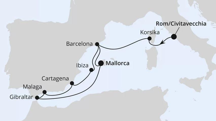 Spanien, Frankreich & Gibraltar ab Civitavecchia