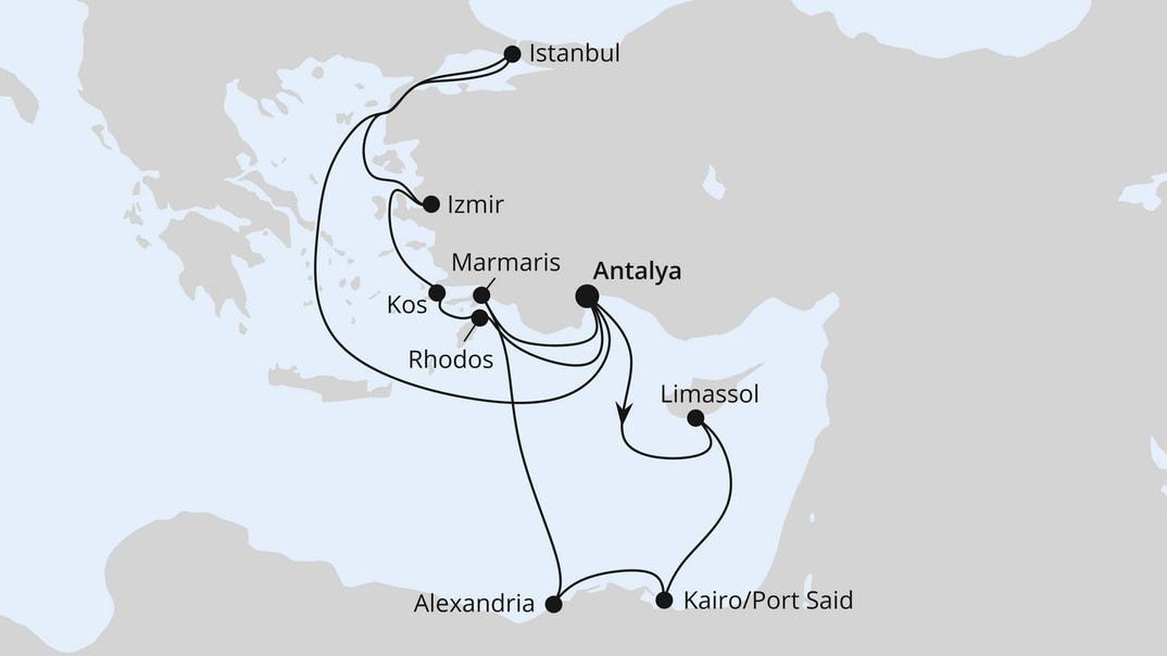 Östliches Mittelmeer mit Ägypten & Istanbul