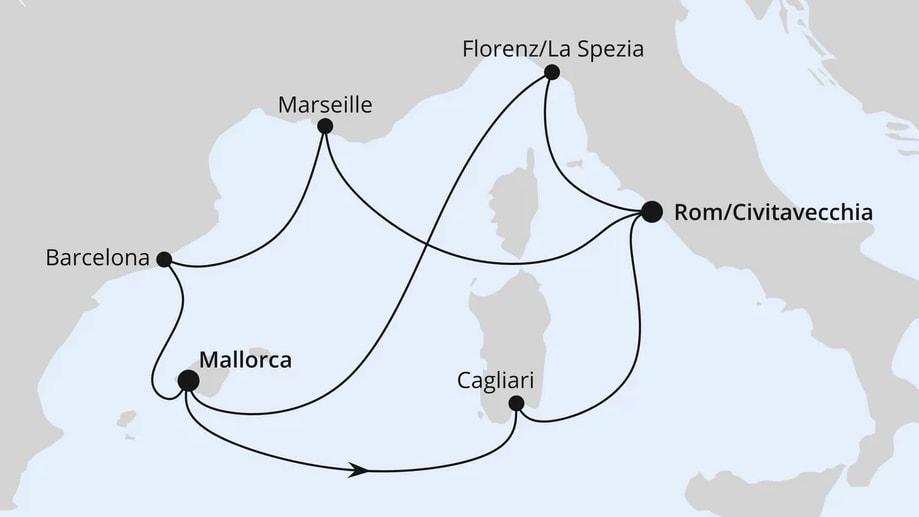 Spanien, Frankreich & Italien ab Mallorca 2