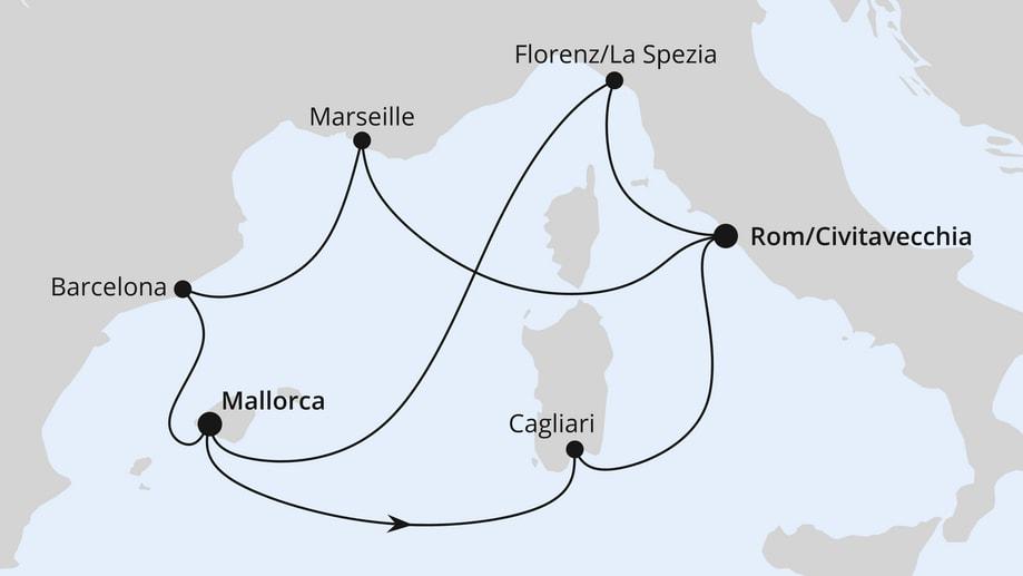 Spanien, Frankreich & Italien ab Mallorca 2