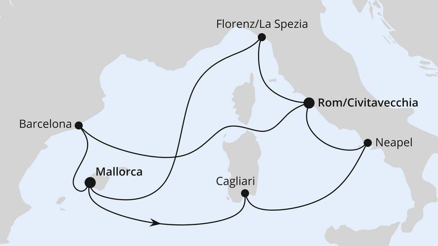 Spanien, Frankreich & Italien ab Mallorca 2