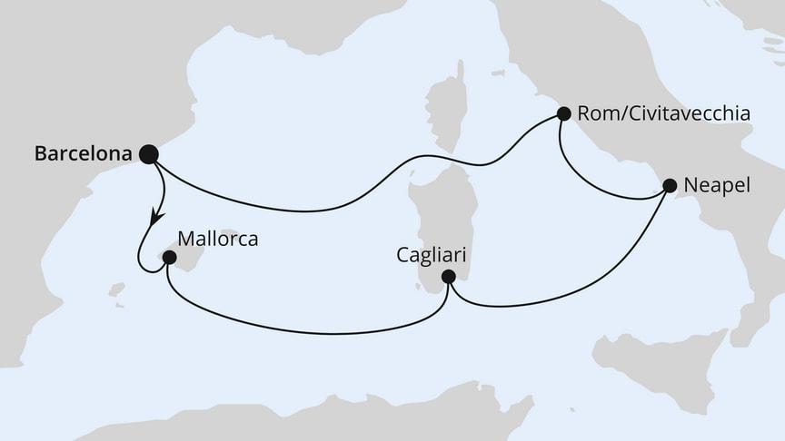 Mediterrane Schätze mit Sardinien ab Barcelona