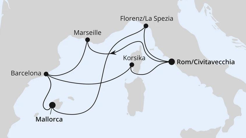Spanien, Frankreich & Italien ab Civitavecchia