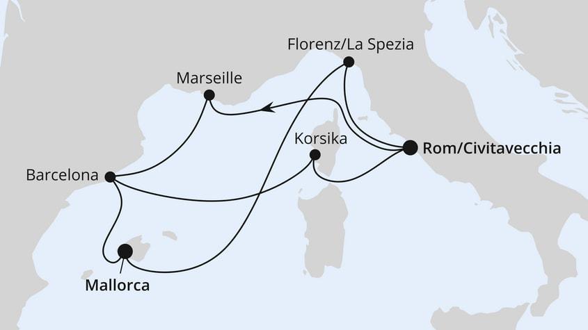 Spanien, Frankreich & Italien ab Civitavecchia
