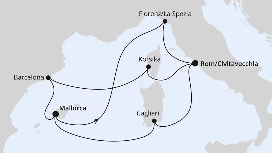 Spanien, Frankreich & Italien ab Mallorca 1