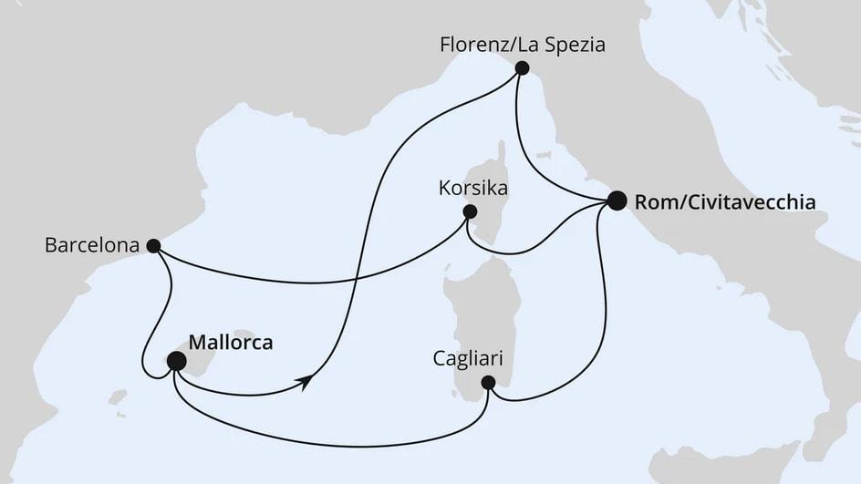 Spanien, Frankreich & Italien ab Mallorca 1