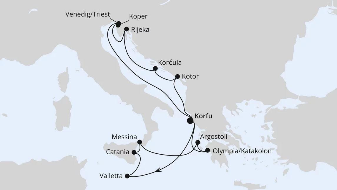 Adria & Mittelmeerinseln ab Korfu