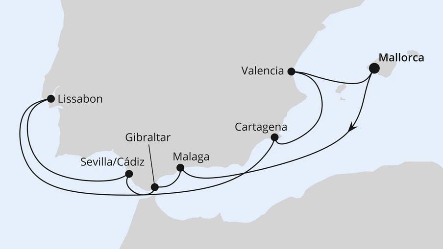 Spanien, Portugal & Gibraltar ab Mallorca