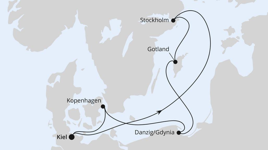 Schweden, Polen & Dänemark ab Kiel
