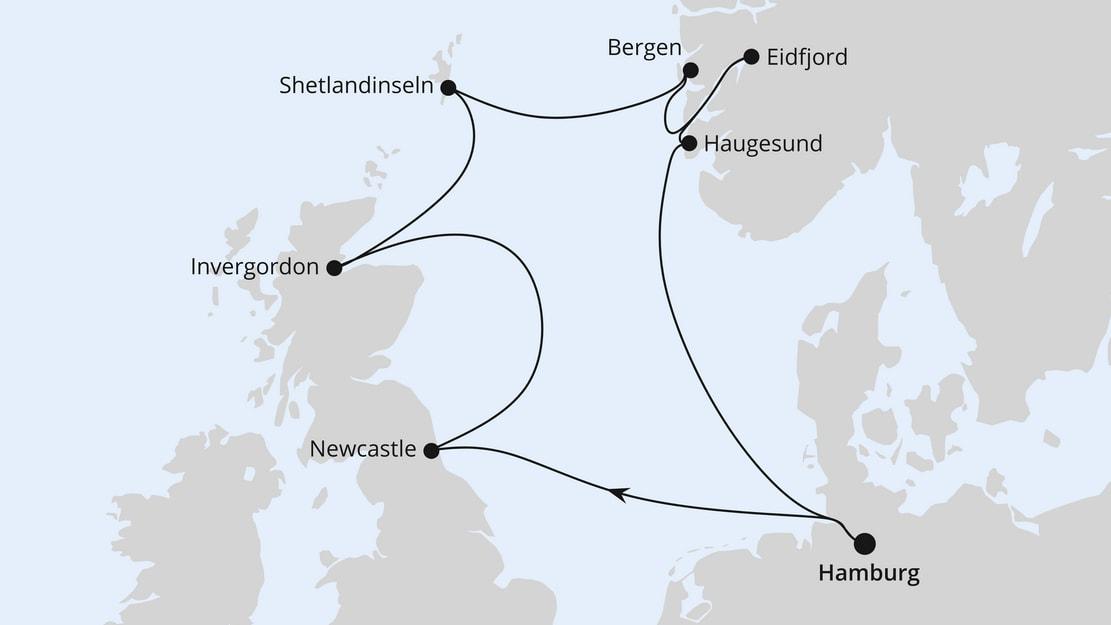 Großbritannien & Norwegen ab Hamburg